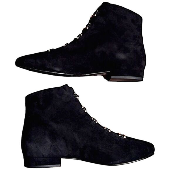 STELLA LUNA NWOB Suede Ankle Boots w/Gold Turn-Lock Buckle, Size US 9 / 39.5 - Picture 10 of 12